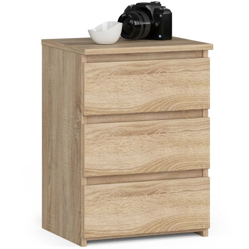 Table de chevet Akord CL3 Chêne Sonoma 40 cm 3 tiroirs façade Chêne Sonoma 40x35x57 cm