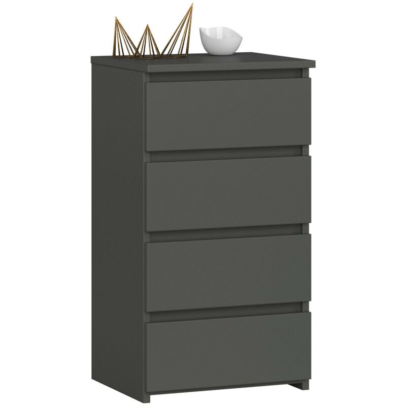 Akord - Commode CL4 Gris Graphite 40 cm 4 tiroirs façade Gris Graphite 40x35x74 cm