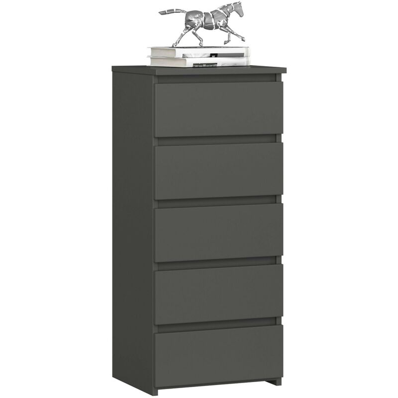 Commode AKORD CL5 Gris Graphite 40 cm 5 tiroirs façade Gris Graphite 40x35x92 cm