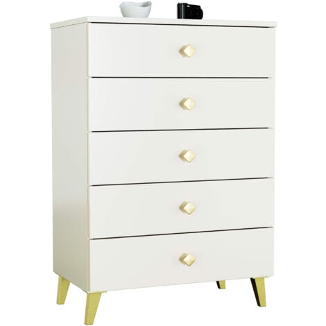 Commode AKORD MOBI Cachemire 60 cm 5 tiroirs façade Cachemire 60x37x89 cm