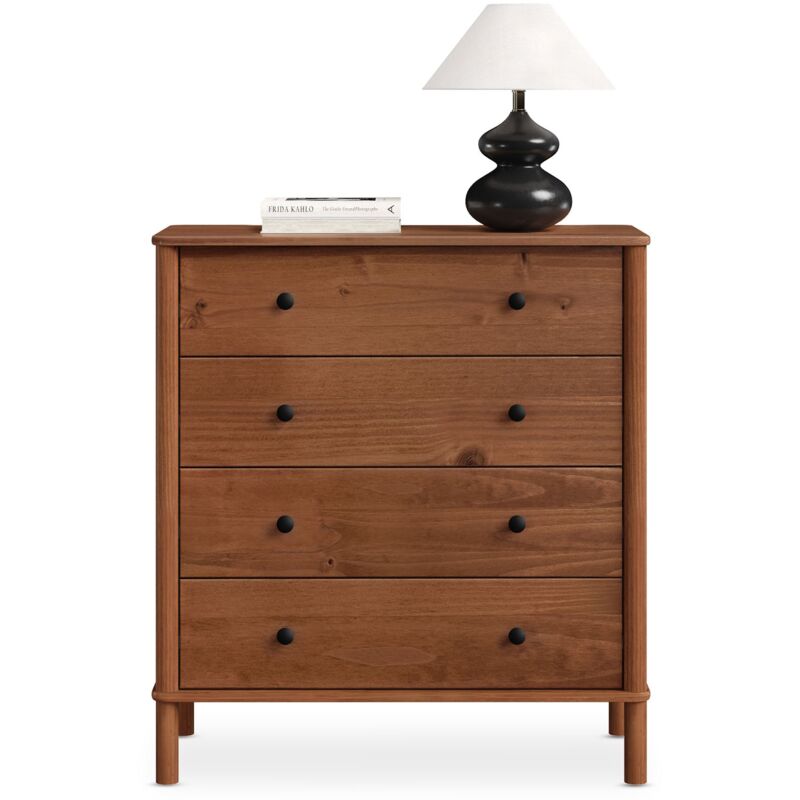 Idimex - Commode apoana 4 tiroirs en bois massif - Coloris châtaignier
