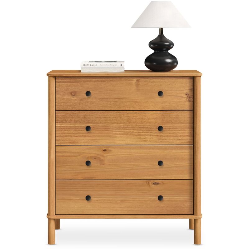 Idimex - Commode apoana 4 tiroirs en bois massif - Coloris chêne