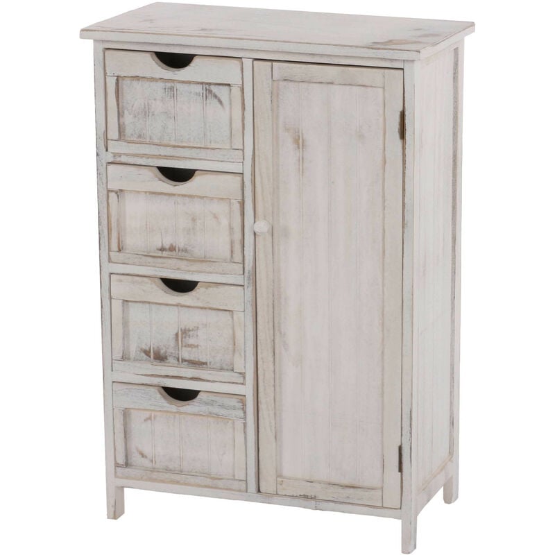 Mendler - Commode / armoire, 82x55x30cm, shabby chic, vintage blanc