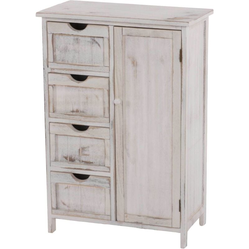 HHG - Commode / armoire, 82x55x30cm, shabby chic, vintage, blanc