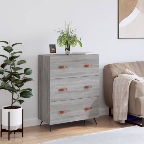 Commode Armoire à tiroirs  Armoire de rangement gris sonoma 69,5 x 34 x 90 cm bois d'ingénierie 24328