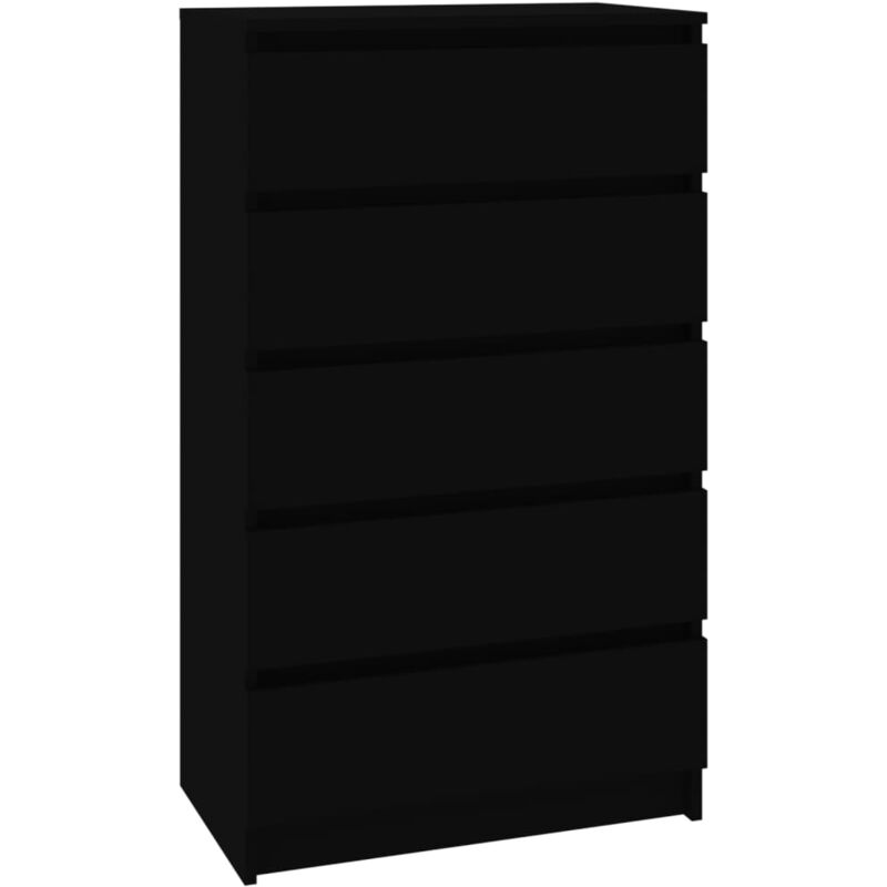 Commode Armoire à tiroirs Design moderne, Armoire Etagère de rangement, Noir 60x36x103 cm Bois d'ingénierie OIB4874E