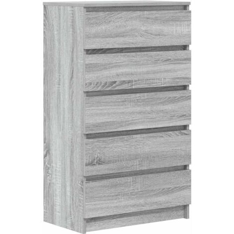Commode Armoire à tiroirs Design moderne, Armoire Etagère de rangement, Sonoma gris 60x36x103 cm Bois d'ingénierie OIB1877E