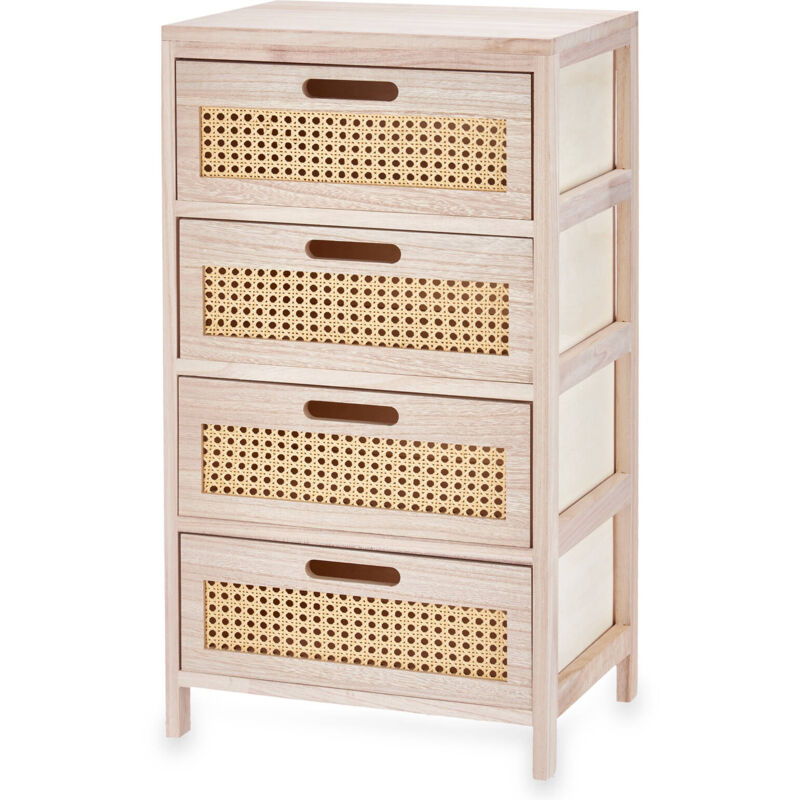 Commode avec 4 tiroirs, cannage viennois