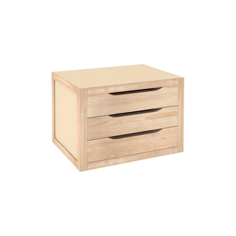 Commode en bois de pin avec 3 tiroirs cm 39x30x29,5h pour meuble