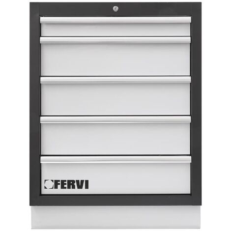 Commode avec 5 tiroirs 680x458x910 mm pour atelier Fervi a007/05