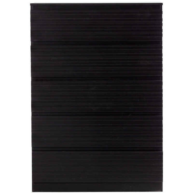 woood - commode 5 tiroirs en bois massif de pin - jente - couleur - noir