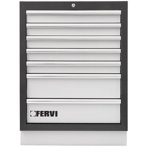 Commode avec 7 tiroirs 660x455x910 mm pour atelier Fervi a007/17