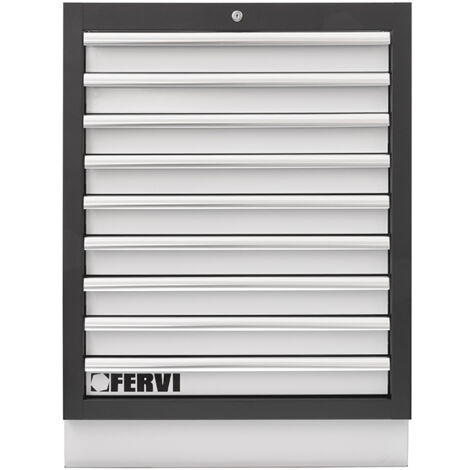 Commode avec 9 tiroirs 680x458x910 mm pour atelier Fervi a007/20