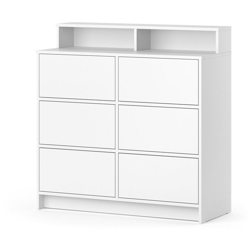 Vicco - commode avec tiroirs Naara, Blanc, 98.6 x 100.6 cm