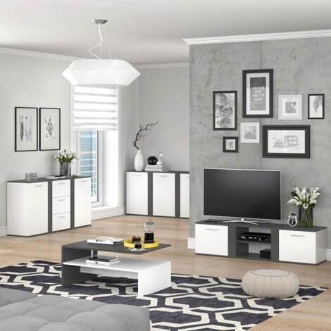 Commode avec tiroirs Novelli, Anthracite, 155 x 80 cm avec tiroirs, Vicco