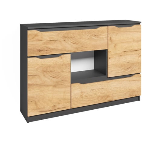Commode avec tiroirs Ruben, Chêne de force doré, 120 x 84 cm avec tiroirs, Vicco