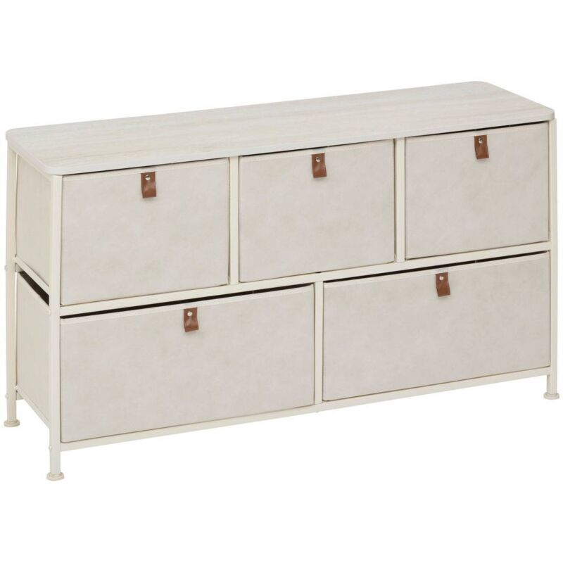 Commode Basse Tissa Beige 5 Tiroirs - 5five