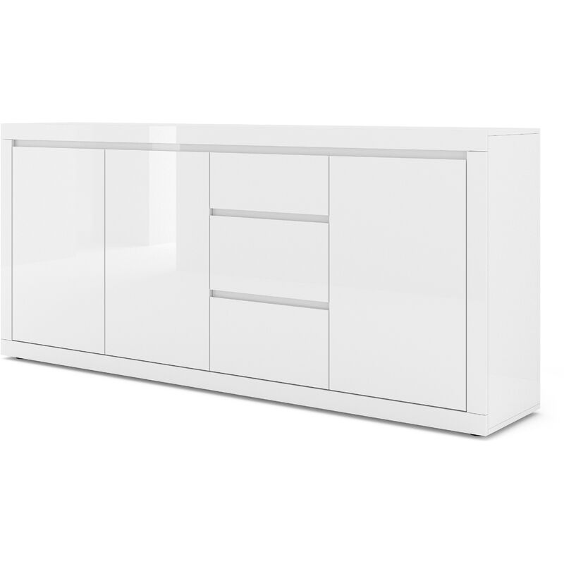 Commode bello bianco 4 195 cm style italien blanc mat / blanc brillant