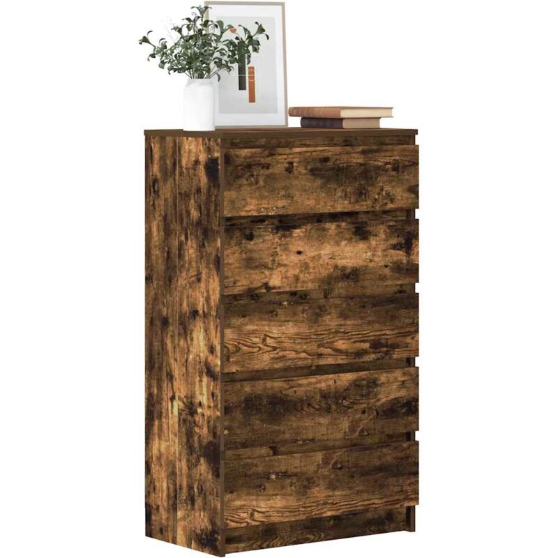Commode Chêne fumé 60x36x103 cm Bois d'ingénierie vidaXL