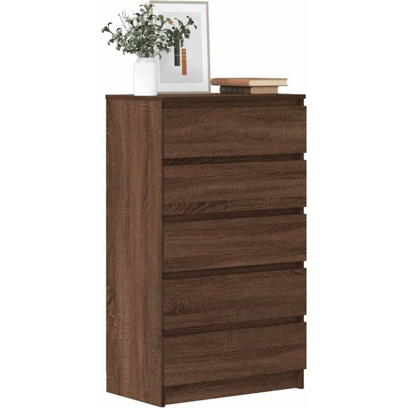 Vidaxl - Commode Chêne marron 60x36x103 cm Bois d'ingénierie