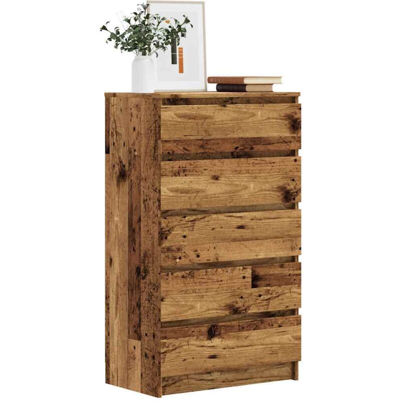 Commode vieux bois 60x36x103 cm bois d'ingénierie Vidaxl