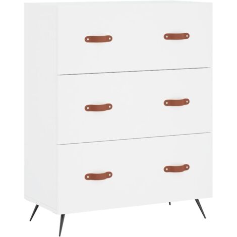 Commode blanc 69,5 x 34 x 90 cm bois d'ingénierie CFW902352