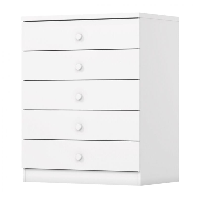 Commode blanche 5 tiroirs mint