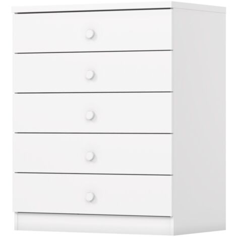 COMMODE BLANCHE 5 TIROIRS MINT