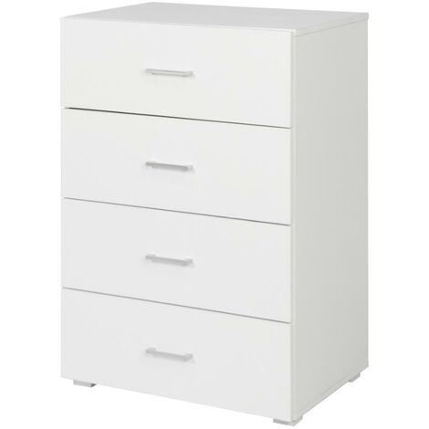 COMMODE BLANCHE À 4 TIROIRS