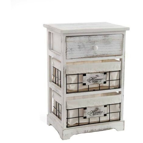 Commode blanche à la maison avec des paniers