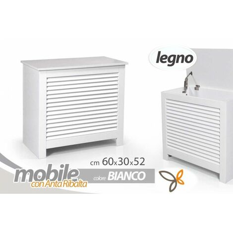 Commode blanche avec banc ouvrant en bois 60 x 30 x 52 cm