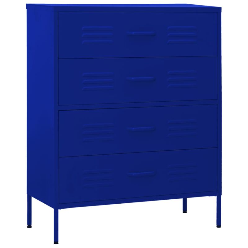 Vidaxl - Commode Bleu marine 80x35x101,5 cm Acier