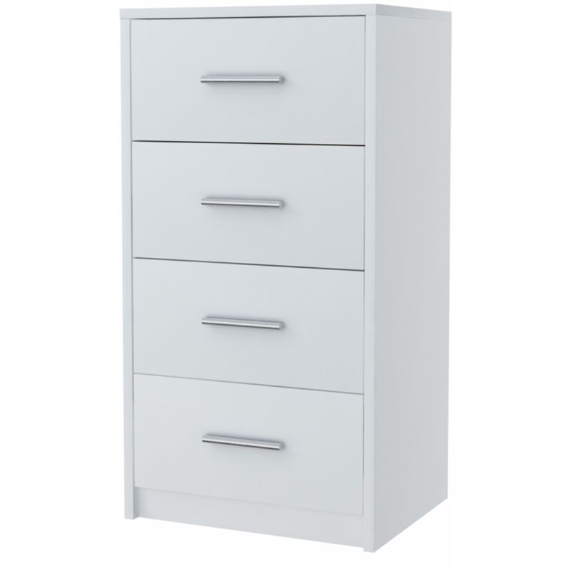 Commode BODO 4S BLANC 40cm étagère tiroirs