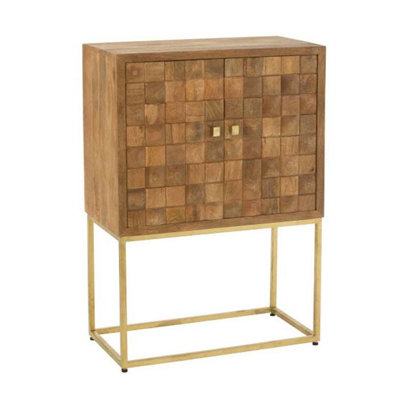 Commode bois manguier pied métal or 76x40x122cm