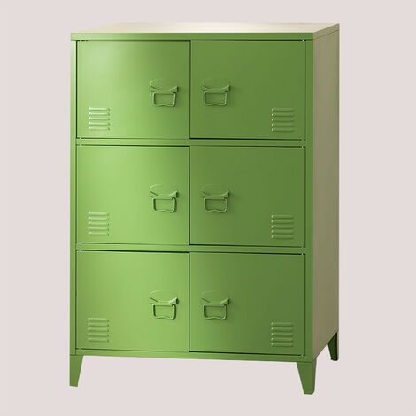 SKLUM Commode Casier 6 Portes en Métal Pohpli