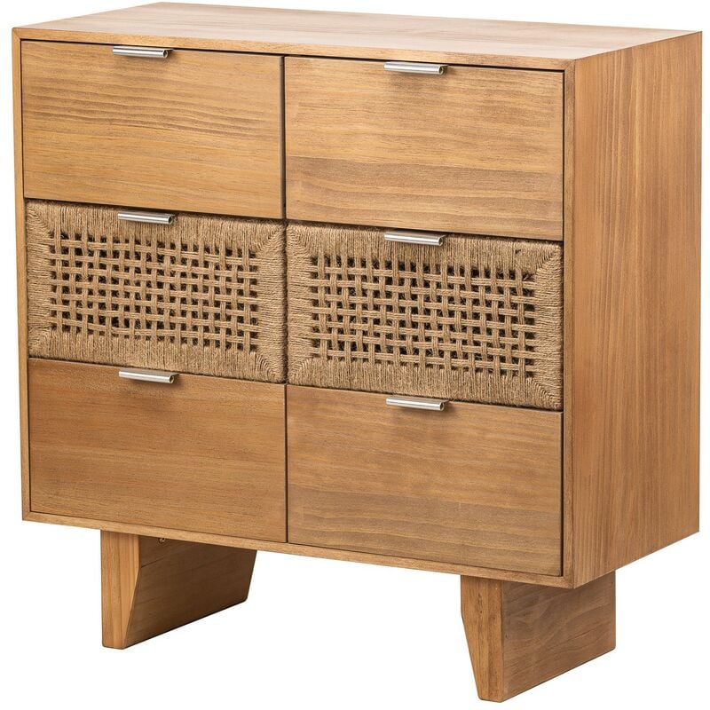 Nordlys - Commode Chambre Scandinave Bois 3 Tiroirs Rangement