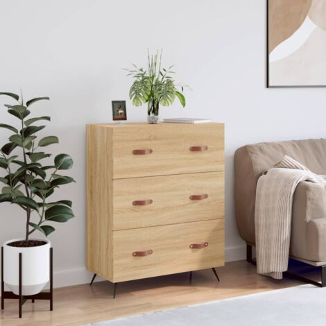 Commode chêne sonoma 69,5 x 34 x 90 cm bois d'ingénierie vidaXL