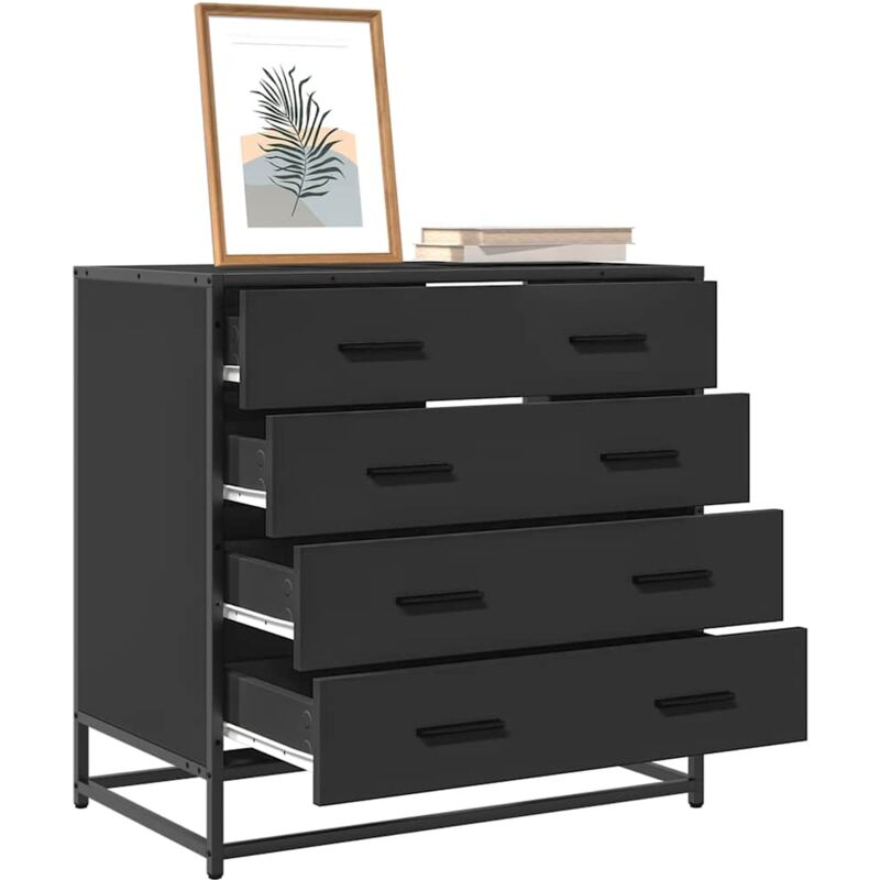 Commode noir 70x41x70 cm bois d'ingénierie - Vidaxl