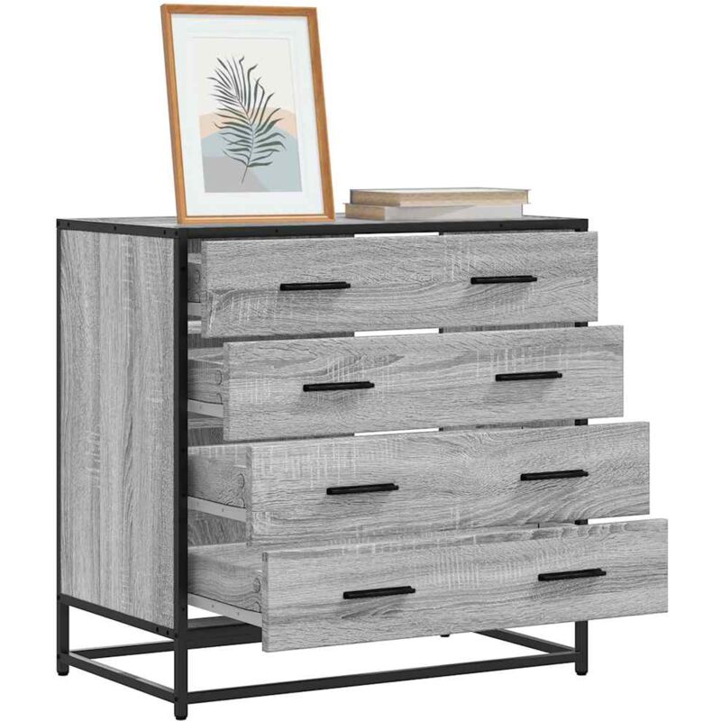 Commode sonoma gris 70x41x70 cm bois d'ingénierie - Vidaxl