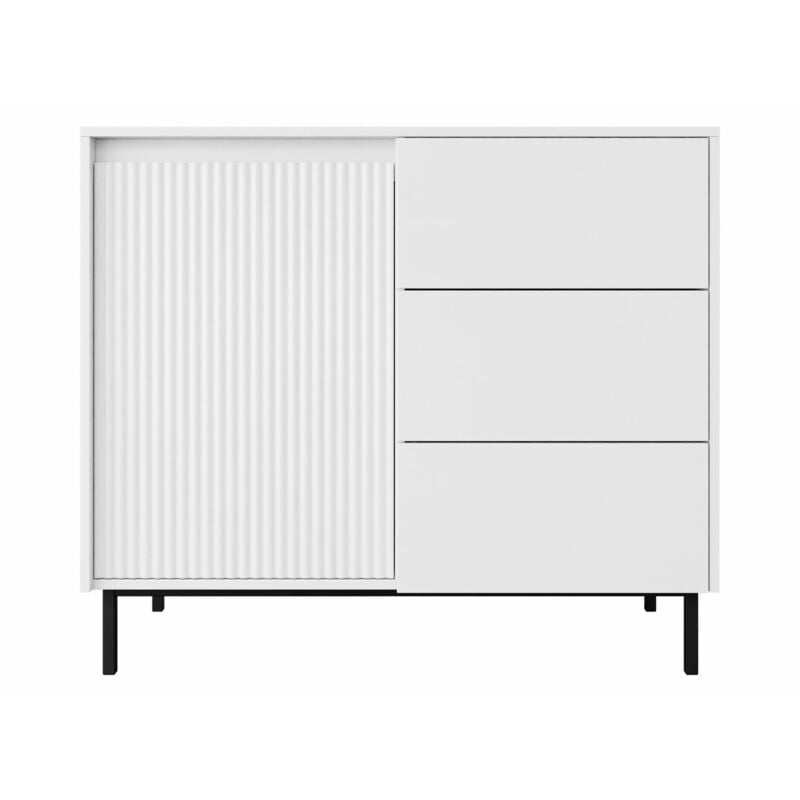 Commode Comfivo Delruva 100, Blanc, Avec tiroirs et portes, Nombre de tiroirs: 0, 90x103x50cm