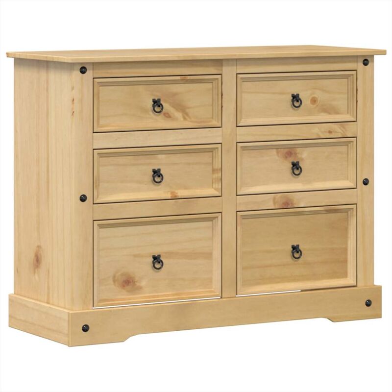 Commode Corona 120x48x91 cm bois massif de pin
