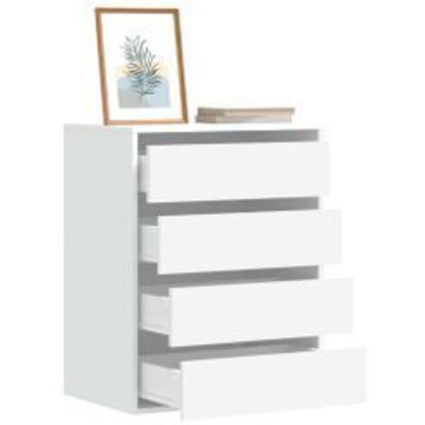 Commode d'angle blanc 60x41x76 bois d'ingénierie
