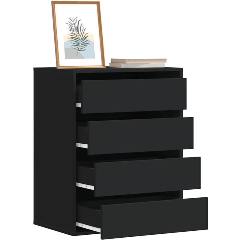 Vidaxl - Commode d'angle noir 60x41x76 cm bois d'ingénierie