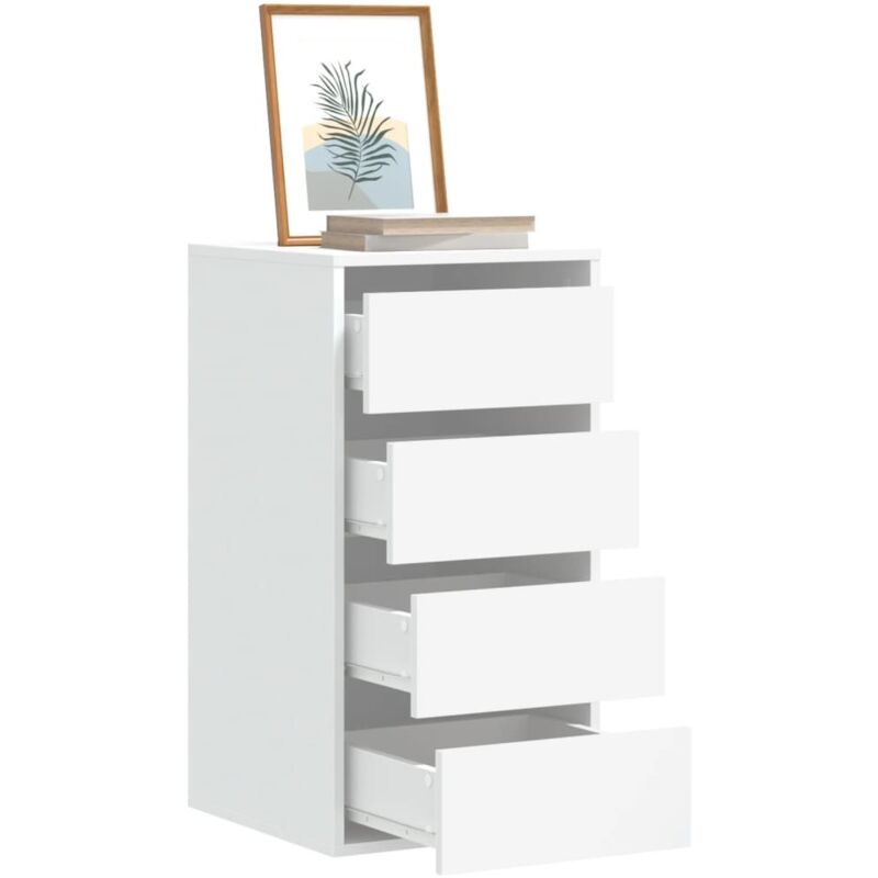 Vidaxl - Commode d'angle blanc 40x41x76 cm bois d'ingénierie