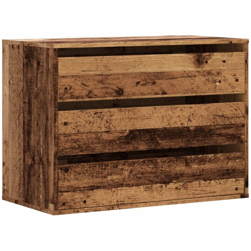 Commode d'angle vieux bois 80x41x58 cm bois d'ingénierie Vidaxl