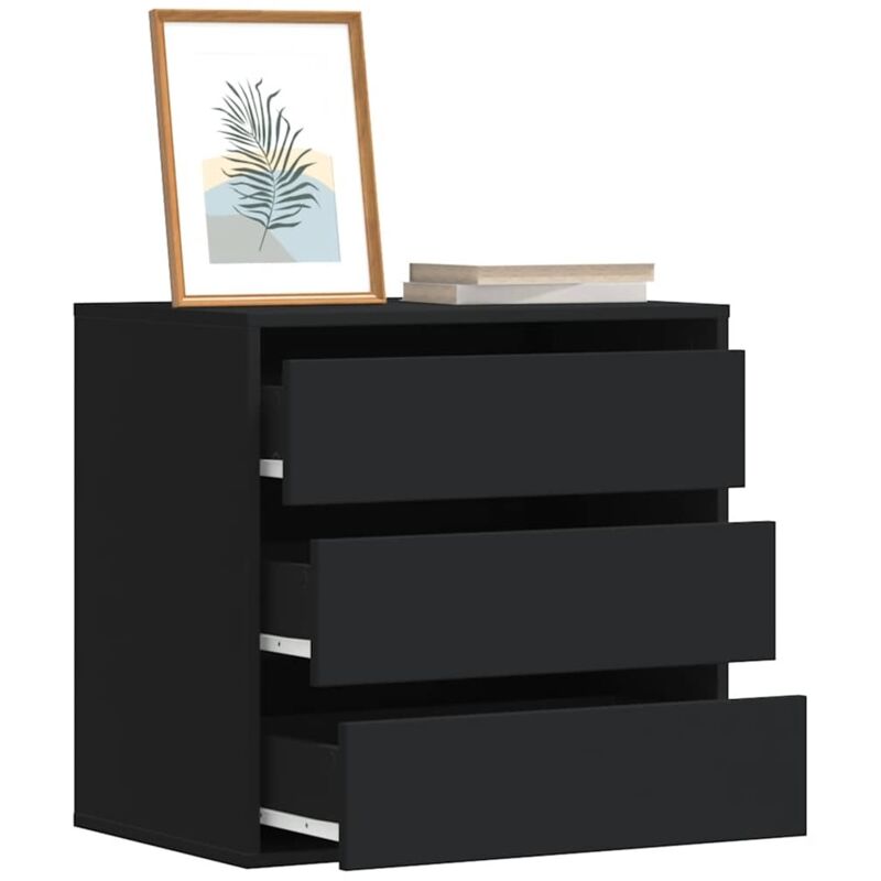 Vidaxl - Commode d'angle noir 60x41x58 cm bois d'ingénierie