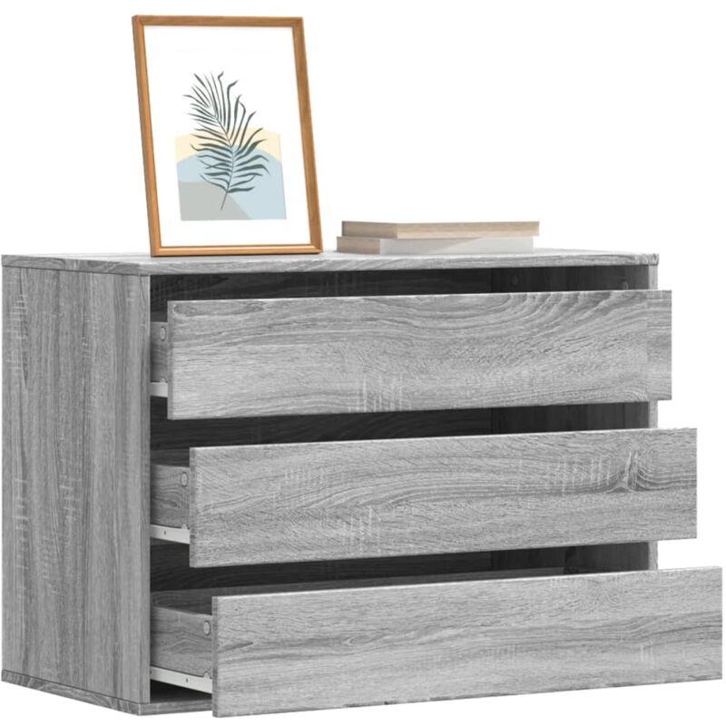 Commode d'angle sonoma gris 80x41x58 cm bois d'ingénierie - Vidaxl