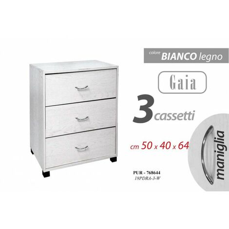 Commode de chambre à trois tiroirs cm 50 x 40 x 64 h