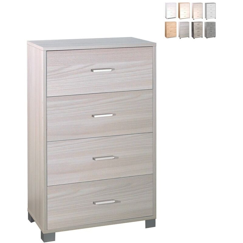 Sarmog - Commode de chambre à quatre tiroirs Light Elm 70x41x h112 cm