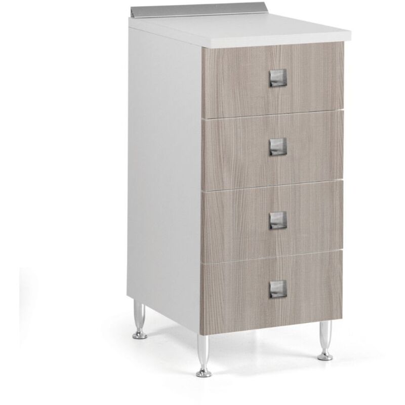 Toscohome - Commode de cuisine à 4 tiroirs couleur orme 40x50x87H cm - Tagor